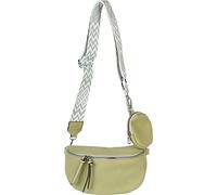 styleBREAKER Damen 2-Teilig Crossbody Bag Halbmond, Moosgrün