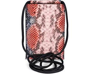 styleBREAKER Damen Handy Umhängetasche in Schlangen Optik, Schultertasche, Handy-Tragetasche, Mini Bag 02012306, Farbe:Koralle-Rosa