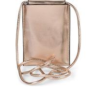 styleBREAKER Damen Handy Umhängetasche Metallic Glanz PU | 11,5x15 cm Crossbody Bag für das Smartphone, offenes Hauptfach, 2 Kartenfächer, weiches Innenfutter, 143 cm Gurt.