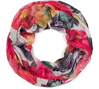 Loop STYLEBREAKER "Loop mit Blumen Muster", Damen, rot (rot, grün), Obermaterial: 80% Viskose CV. 20% Baumwolle CO., Modisch, Modetücher Loop (29364019-0) rot, grün