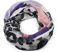 styleBREAKER Damen Loop Schal Colour Blocking Leo Viskose | Weicher Animal Print Schlauchschal, 90x85 cm Maß, kratzfrei, 2- bis 3-mal um den Hals wickelbar, maschinenwaschbar 30°C.