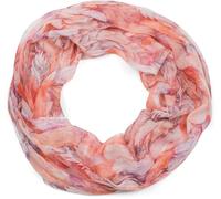 Loop STYLEBREAKER "Loop mit bunten Federn", Damen, orange (orange, rot), Obermaterial: 100% Viskose CV., Modisch, Modetücher Loop (46349404-0) orange, rot