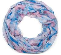 Loop STYLEBREAKER "Loop mit bunten Federn", Damen, blau (blau, rose), Obermaterial: 100% Viskose CV., Modisch, Modetücher Loop (71951061-0) blau, rose