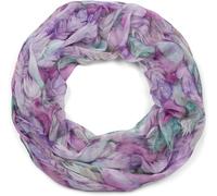 Loop STYLEBREAKER "Loop mit bunten Federn", Damen, lila (violett, grün), Obermaterial: 100% Viskose CV., Modisch, Modetücher Loop (48916068-0) violett, grün
