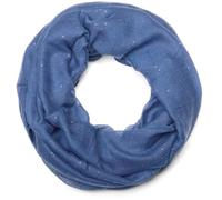 styleBREAKER Damen Loop Schal Glitzer Effekt Viskose 87x93cm, Royalblau