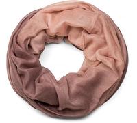 styleBREAKER Damen Loop Schal Glitzer Farbverlauf 89x91cm, Altrose-Beige