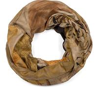 styleBREAKER Damen Loop Schal Hirsch Tierprint Geometrisch, Braun-Beige