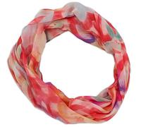 styleBREAKER Damen Loop Schal mit Brushstroke Herz Muster | luftiger Schlauchschal | weiches Halstuch für Frühling und Sommer aus Viskose 79 x 49 cm, Farbe:Rot
