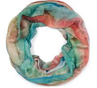 styleBREAKER Damen Loop Schal mit buntem Aquarell Farbverlauf Muster, leichter sommerlicher Schlauchschal mehrfarbig 01016220, Farbe:Rot-Grün-Blau