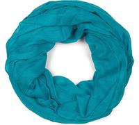 styleBREAKER Damen Loop Schal mit Glitzer-Effekt | Einfarbiger Schlauchschal aus weicher Viskose | Leicht & Elegant | 87 x 93 cm, Farbe:Türkis