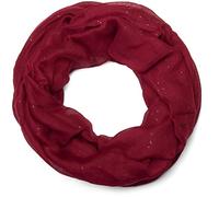 styleBREAKER Damen Loop Schal mit Glitzer-Effekt | Einfarbiger Schlauchschal aus weicher Viskose | Leicht & Elegant | 87 x 93 cm, Farbe:Bordeaux-Rot