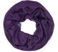 styleBREAKER Damen Loop Schal mit Glitzer-Effekt | Einfarbiger Schlauchschal aus weicher Viskose | Leicht & Elegant | 87 x 93 cm, Farbe:Pflaume