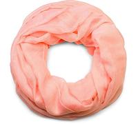 styleBREAKER Damen Loop Schal mit Glitzer-Effekt | Einfarbiger Schlauchschal aus weicher Viskose | Leicht & Elegant | 87 x 93 cm, Farbe:Apricot