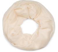 styleBREAKER Damen Loop Schal mit Glitzer-Effekt | Einfarbiger Schlauchschal aus weicher Viskose | Leicht & Elegant | 87 x 93 cm, Farbe:Creme-Beige