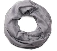 styleBREAKER Damen Loop Schal mit Glitzer-Effekt | Einfarbiger Schlauchschal aus weicher Viskose | Leicht & Elegant | 87 x 93 cm, Farbe:Hellgrau