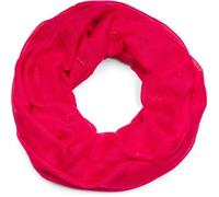 styleBREAKER Damen Loop Schal mit Glitzer Schneeflocken Print, Weicher Schlauchschal Einfarbig, Tuch 01017064, Farbe:Rot