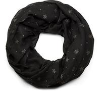 Loop STYLEBREAKER "Loop mit glitzerndem Schneeflocken Print", Damen, schwarz, Obermaterial: 50% Viskose CV. 50% Baumwolle CO., Modisch, Modetücher Loop (55556337-0) schwarz