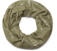 Loop STYLEBREAKER "Loop Schal mit Metallic Sterne Print", Damen, grün (oliv), Obermaterial: 50% Viskose CV. 50% Baumwolle CO., Modisch, Modetücher Loop (48764619-0) oliv
