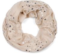 Loop STYLEBREAKER "Loop Schal mit Metallic Sterne Print", Damen, beige, Obermaterial: 50% Viskose CV. 50% Baumwolle CO., Modisch, Modetücher Loop (30754663-0) beige