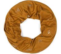 styleBREAKER Damen Loop Schal Pailletten, Viskose Mix, Cognac