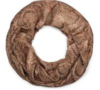 Loop STYLEBREAKER "Loop Schal Glitzer Schlangen Muster", Damen, braun (hellbraun), Obermaterial: 50% Viskose CV. 50% Polyester PES., Modisch, Modetücher Loop (36498937-0) hellbraun