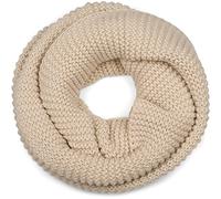 styleBREAKER Damen Loop Schal Strick Bubblemuster, Hellbraun