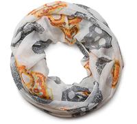 Loop STYLEBREAKER "Loop mit Sugar Skull Totenkopf Print", Damen, weiß, Obermaterial: 100% Viskose CV., Modisch, Modetücher Loop (49661344-0) weiß