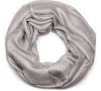 styleBREAKER Damen Loop Schal weich fließend | Seidig glänzendes Halstuch Einfarbig für Sommer & Frühling | Schlauchschal Leicht & Elegant, Farbe:Hellgrau