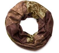 Loop STYLEBREAKER "Loop mit Hibiskus Blüten und Paisley Muster", Damen, braun (braun, hellbraun, creme), Obermaterial: 100% Viskose CV., Modisch, Modetücher Loop (97514827-0) braun, hellbraun, creme