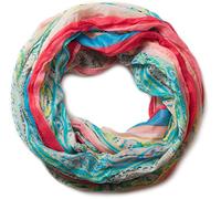 Loop STYLEBREAKER "Loop mit Streifen Paisley Muster", Damen, blau (türkis, rot), Obermaterial: 100% Viskose CV., Modisch, Modetücher Loop (61305503-0) türkis, rot