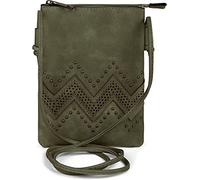 styleBREAKER Damen Mini Umhängetasche Nieten 14x19 cm, Oliv
