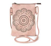styleBREAKER Damen Mini Umhängetasche Cutout Blumen, Altrosa
