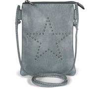 Mini Bag STYLEBREAKER "Mini Umhängetasche mit Nieten Stern", Damen, Gr. B/H/T: 14cm x 19cm x 1,2cm Einheitsgröße, blau, 100% Polyurethan PU. Futter: 100% Polyester PES., unifarben, Taschen (37959625-0
