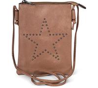 Mini Bag STYLEBREAKER "Mini Umhängetasche mit Nieten Stern", Damen, Gr. B/H/T: 14cm x 19cm x 1,2cm Einheitsgröße, braun, 100% Polyurethan PU. Futter: 100% Polyester PES., unifarben, Taschen (87092047-