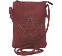 Mini Bag STYLEBREAKER "Mini Umhängetasche mit Nieten Stern", Damen, Gr. B/H/T: 14cm x 19cm x 1,2cm Einheitsgröße, bordeaux, rot, 100% Polyurethan PU. Futter: 100% Polyester PES., unifarben, Taschen (2