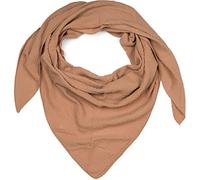 styleBREAKER Damen Musselin Dreieckstuch aus 100% Baumwolle | Weiches und leichtes Halstuch für Damen Unifarben | Stylisches Tuch für jede Jahreszeit - Made in Italy, 196 x 84 cm, Braun