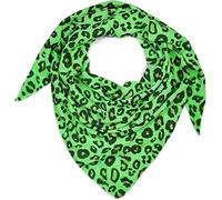 styleBREAKER Damen Musselin Dreieckstuch mit Leo Print | Baumwoll Schal im Leoparden Muster | Dreieck Schal leicht und weich für Frühling & Sommer | Made in Italy, Farbe:Neongrün