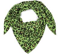 styleBREAKER Damen Musselin Dreieckstuch mit Leo Print | Baumwoll Schal im Leoparden Muster | Dreieck Schal leicht und weich für Frühling & Sommer | Made in Italy, Farbe:Grün