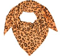styleBREAKER Damen Musselin Dreieckstuch mit Leo Print | Baumwoll Schal im Leoparden Muster | Dreieck Schal leicht und weich für Frühling & Sommer | Made in Italy, Farbe:Neonorange