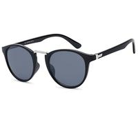 Sonnenbrille STYLEBREAKER "Sonnenbrille mit runden Gläsern und Metall Nasensteg", Damen, grau (gestell schwarz, silber, glas grau getönt), Modisch, Sonnenbrillen Sonnenbrille (98202740-0) gestell schw