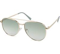 Pilotenbrille STYLEBREAKER "Piloten Sonnenbrille mit Strass", Damen, grün (gestell gold, glas grün verlauf), Modisch, Sonnenbrillen (69358066-0) gestell gold, glas grün verlauf