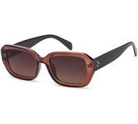 styleBREAKER Damen Retro Sonnenbrille Rechteckig, Braun-Mocca/Braun