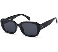 styleBREAKER Damen Retro Sonnenbrille Rechteckig, Schwarz/Grau
