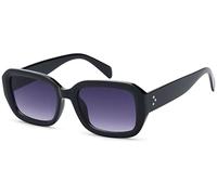 styleBREAKER Damen Retro Sonnenbrille Rechteckig, Schwarz/Grau