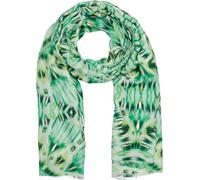 styleBREAKER Damen Schal Batik Shibori Muster mit Metallic Streifen, Leichtes Ethno Tuch mit kurzen Fransen 01016228, Farbe:Grün-Hellgrün