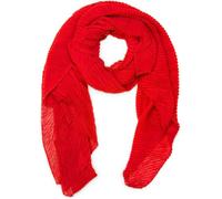 styleBREAKER Damen Schal fein gekreppt | Leichter Plissee-Schal für stilvolle Looks | Elegantes Halstuch mit fließenden Falten | Modisch Vielseitig & Angenehm weich | 96 x 192 cm, Farbe:Rot