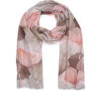 styleBREAKER Damen Schal Ginkgo Leaves Blätter Muster, Braun-Cognac