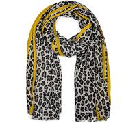 styleBREAKER Damen Schal Leo Muster Animal Print Viskose | 50% Naturfasern und Baumwolle, 92x180 cm XXL-Format, als Stola drapierbar, feine Abschlüsse an den Enden.