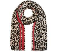 styleBREAKER Damen Schal Leo Muster Animal Print Viskose | 50% Naturfasern und Baumwolle, 92x180 cm XXL-Format, als Stola drapierbar, feine Abschlüsse an den Enden.