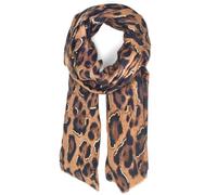 Schal STYLEBREAKER "Schal Leoparden Muster Gold Metallic", Damen, braun (braun, schwarz), Obermaterial: 50% Viskose CV. 50% Baumwolle CO., Modisch, Modetücher Schal (58697644-0) braun, schwarz